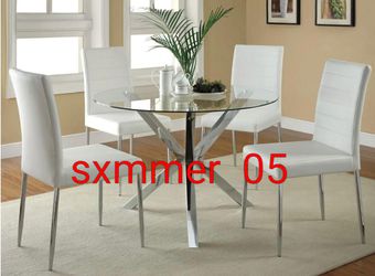 5 Pieces Dining Set New In The Box 📦 Available In 4 Different Colors White, Grey, Black & Red Same Day Delivery  Thumbnail