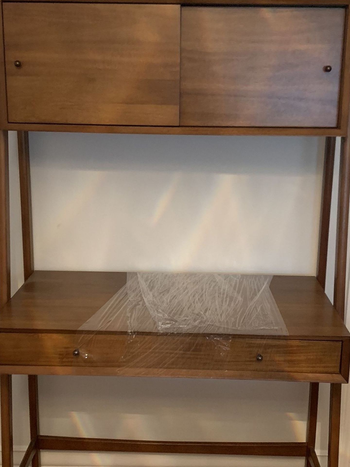 West Elm, Mid-Century Wall Desk, Acorn, 37.75” w x 14.7” d x 70.25” h