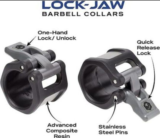 Lock-Jaw HEX 50mm / 8" Olympic Barbell Collar (Black)