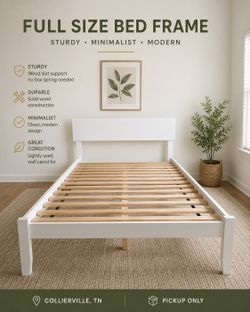 White Full Size Bed Frame – Great Condition