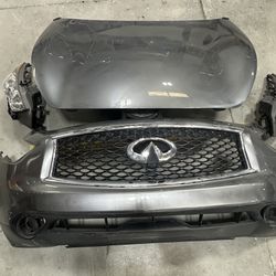 2010-2017 INFINITI QX70 SIDE LEFT AND RIGHT (PAIR) HEADLIGHT HEADLAMP HID XENON, Hood, Front Bumper