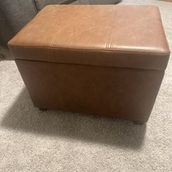 Leather Storage Ottoman
