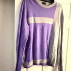 Alfani Purple and Gray Block Sweater