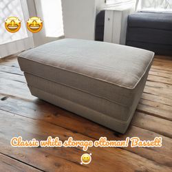 Bassett New Storage Ottoman White 🆕 