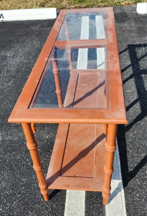 Wood/ Glass Console Table 