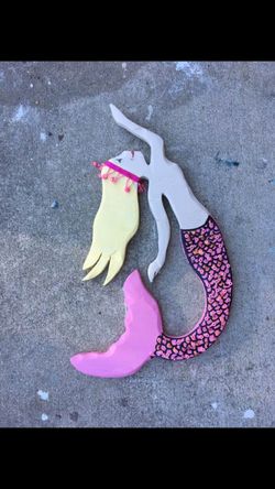 Solid wood hand crafted mermaid