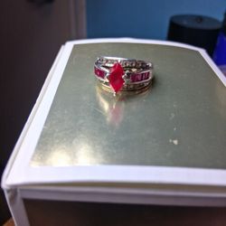Real 925 SILVER Rubycubic Zirconia Size 7