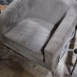 Grey With Chrome Base Accent Chair Must Go!