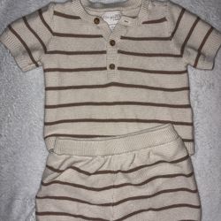Carter’s  12months Beige And Brown Two Piece