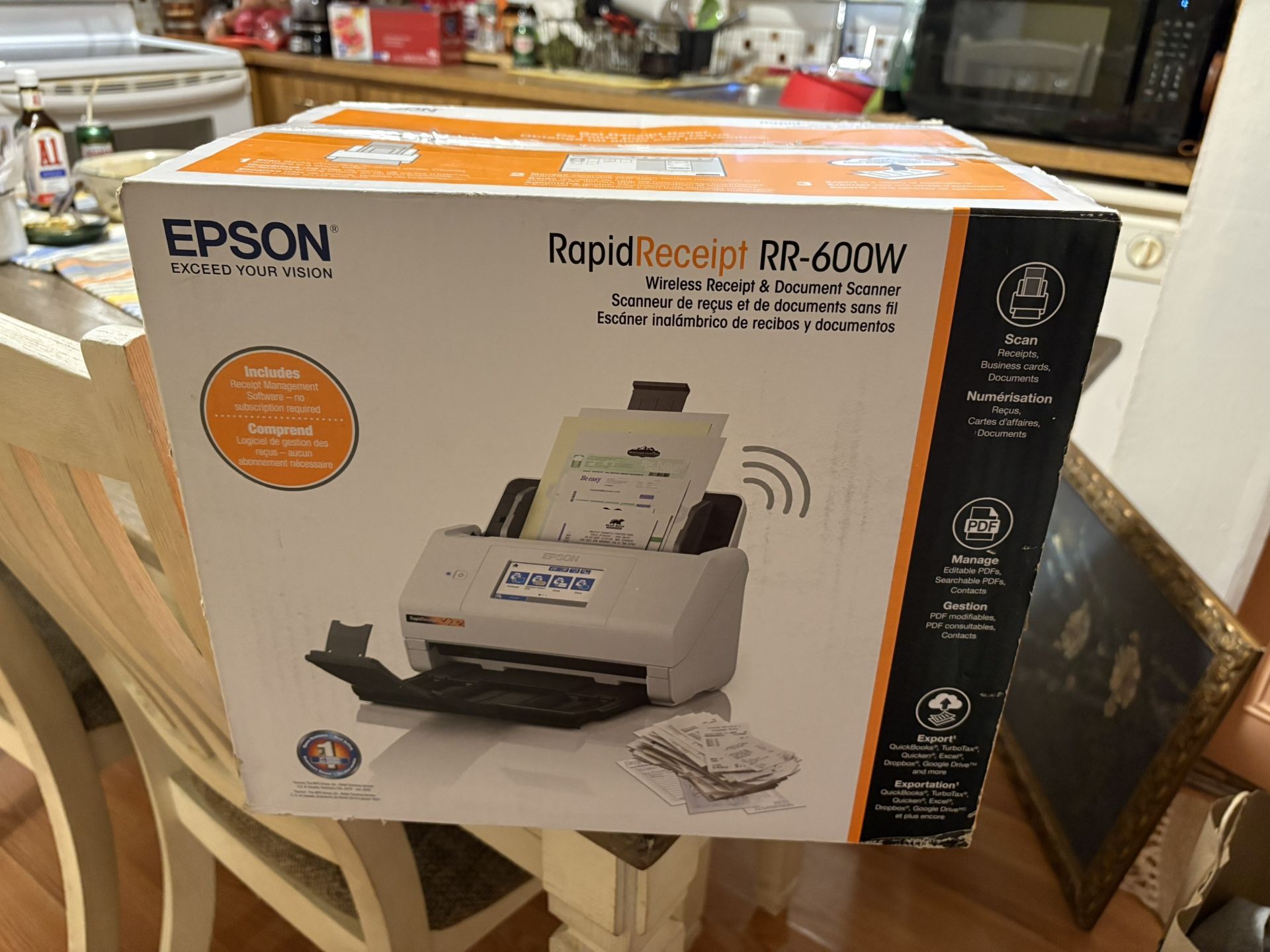 Epson RapidReceipt® RR-600W Wireless Receipt and Document Scanner