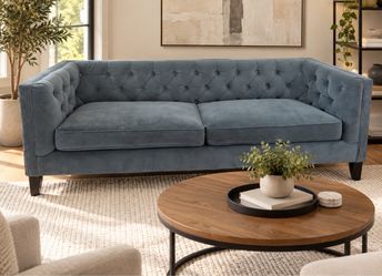 Velvet Tufted Chesterfield Sofa