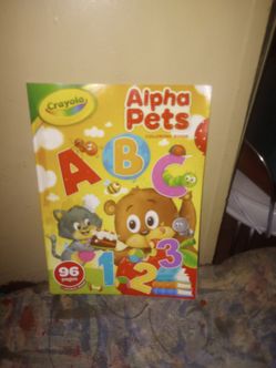 Crayola alpha pets coloring book 96 pages and stickers sheet new