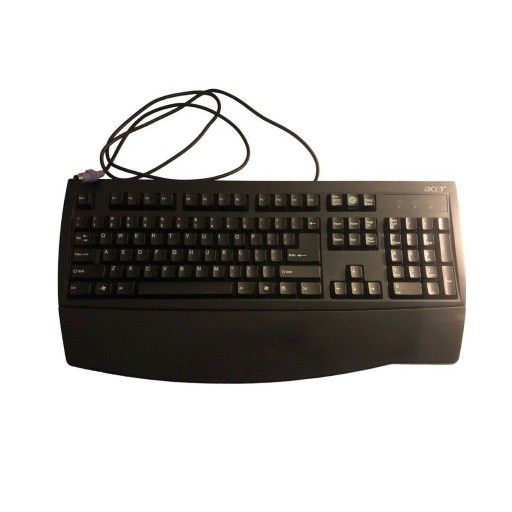 Computer Keyboard PS/2 Serial PC ACER English Wired KB-2971 - Black Qwerty Keys