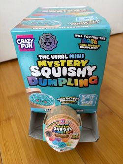 Viral Mini Mystery Squishy Dumpling – Teal Ribbon Edition (Sealed) 16 in box