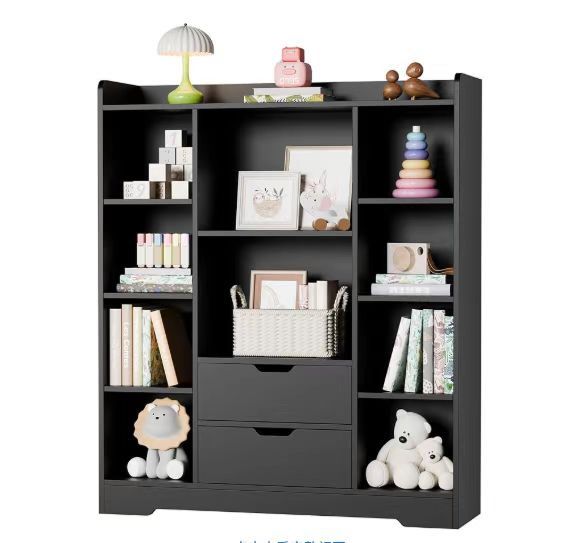Achnas 39" W x 47" H Storage Bookcase with 10 Cubes and 2 Drawers