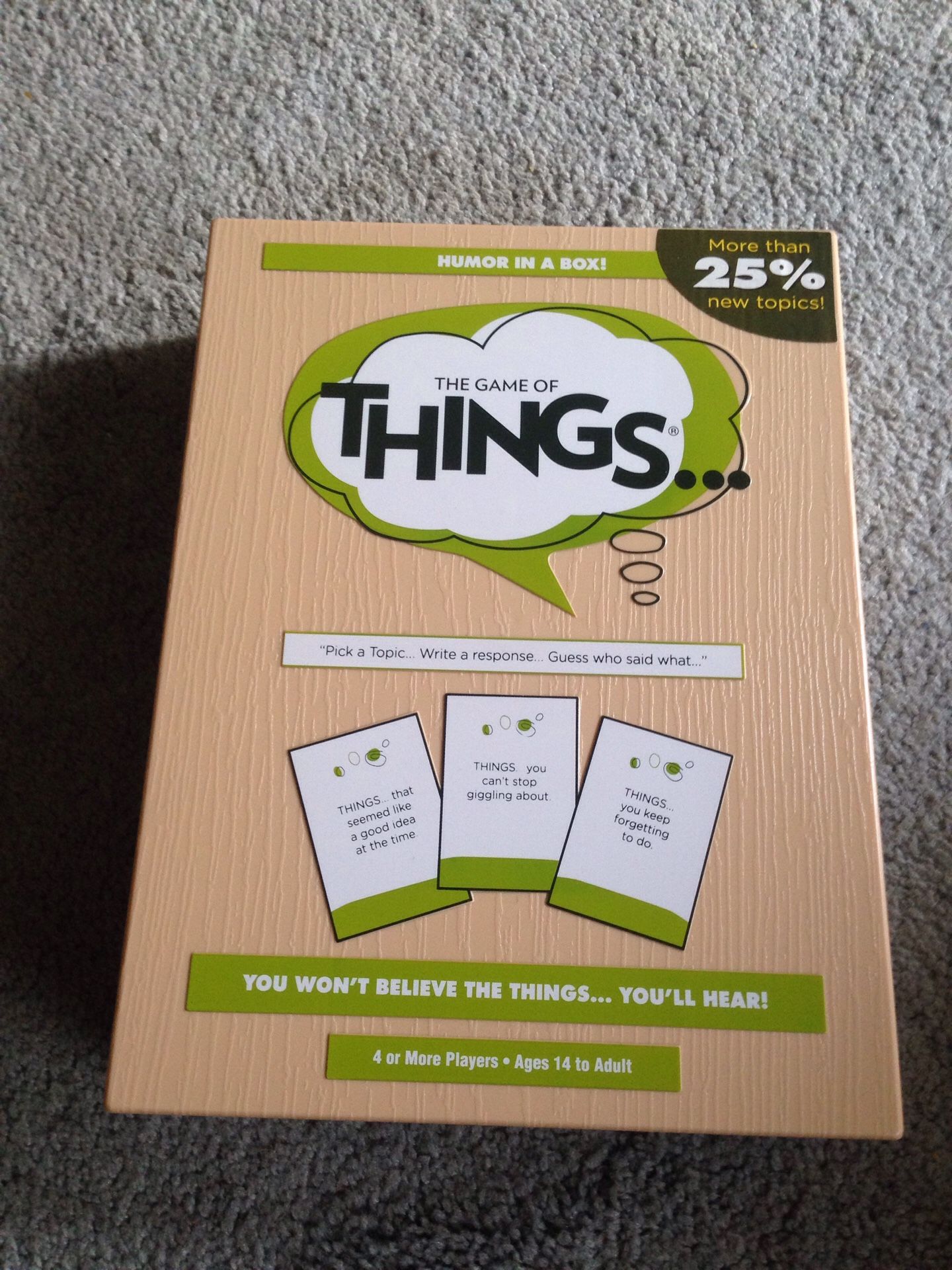 The game of things card board game