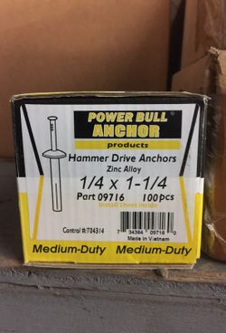 Hammer drive Anchors 1/4x1-1/4 100 pcs