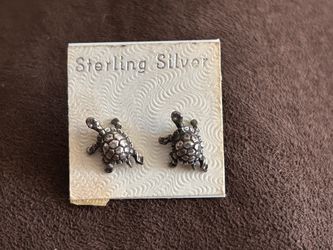 Sterling Silver Earrings—2 Turtles 