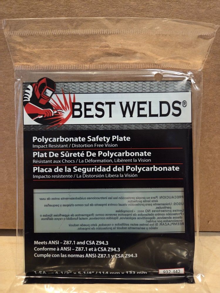 Best Welds 4-1/2 X 5-1/4 POLY CARBONATE SAFETY PLATE 932-442 - 10 PK