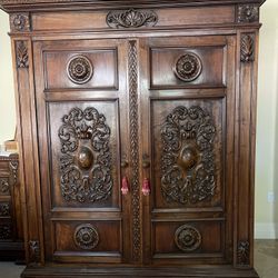 French Antique Tuscany Armoire Circa 1870
