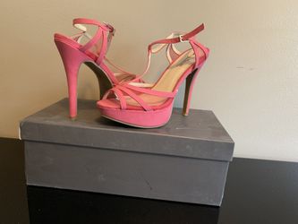 Brand new pink high heels sandals. Size 8