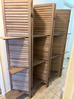 Room divider shelves