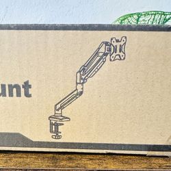BONTEC Single Monitor Desk Mount, 13-34 Inch Gas Spring Monitor Arm, Adjustable VESA Mount with Clamp & Grommet Base, 