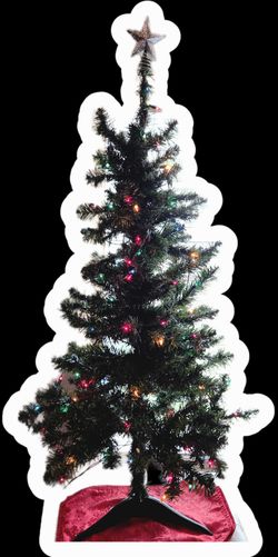 4 Ft. Artificial Christmas Tree W/ Star And Ornaments, GREAT CONDITION.