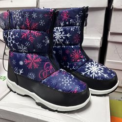 Kids Boys And Girls High Barrel Plus Fleece Winter Snow Boots