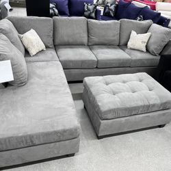 “L” Shape Sectional With Ottoman 🔥🔥🔥