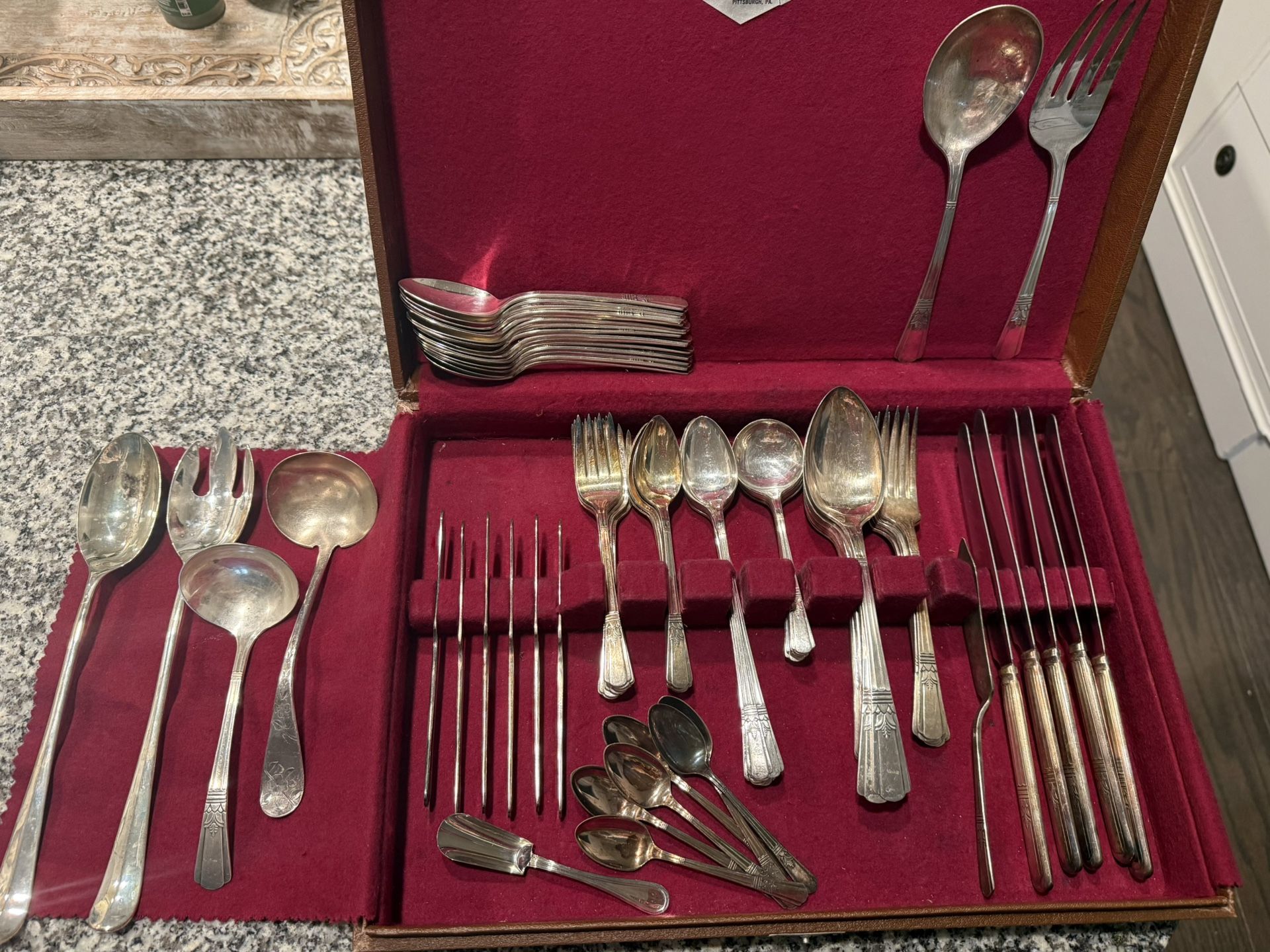 Antique Silver plated Utensils And Serving Spoons
