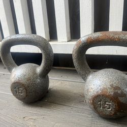25lb , 15lb Kettle Bells 