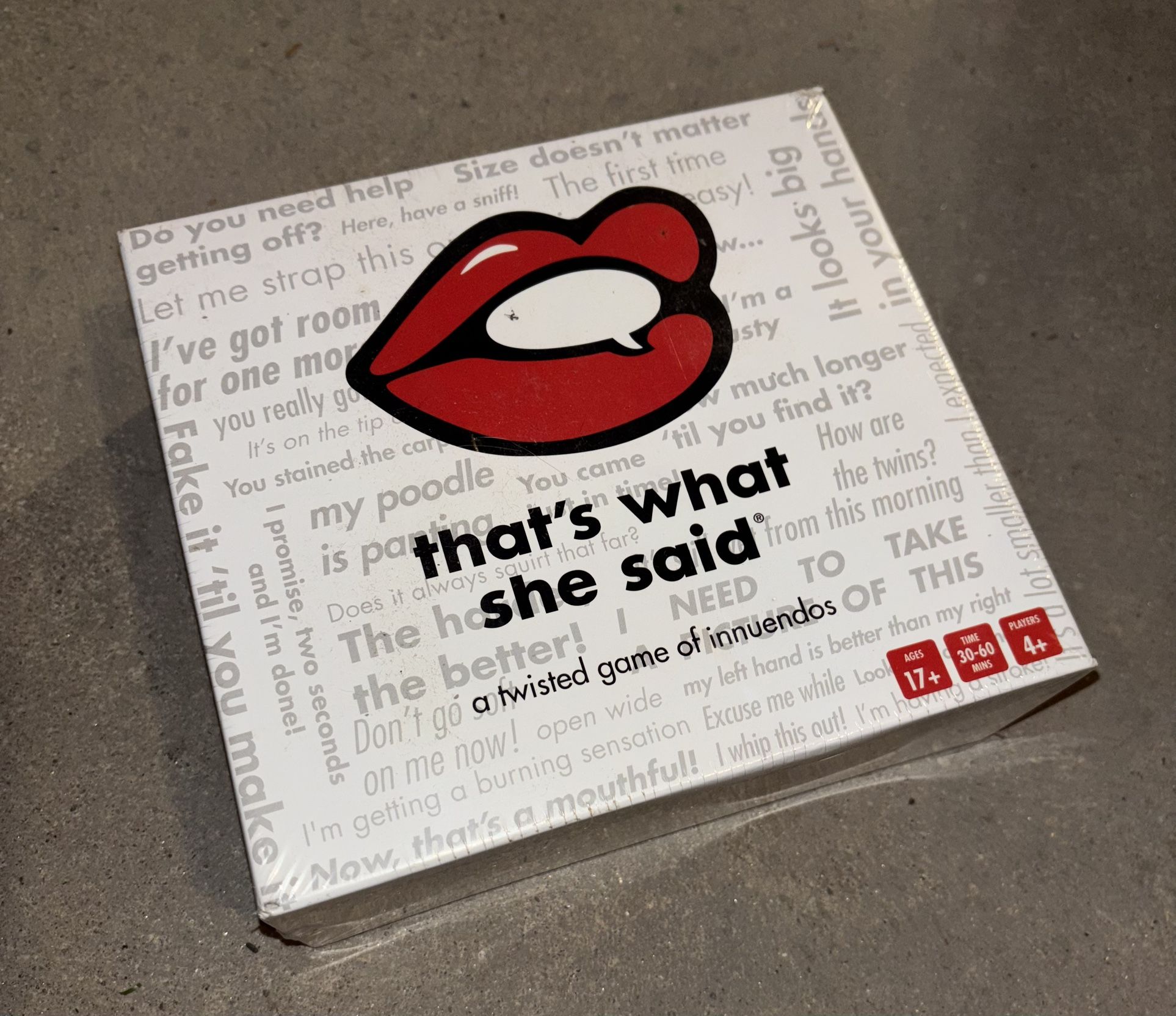 Brand NEW! Sealed In Box ‘That’s What She Said’ Super Fun Adult Fun Game Night! Game! Super Fun!