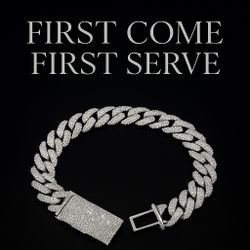 10mm 14 karat white gold 925 sterling silver cuban link moissanite bracelet 