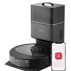 roborock Q8 Max+ Robot Vacuum and Mop, Self-Emptying, Hands-Free Cleaning for up to 7 Weeks, Reactive Tech Obstacle Avoidance, 5500 Pa Suction, DuoRol