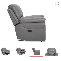 Two Leather Power Recliners With USB Port 