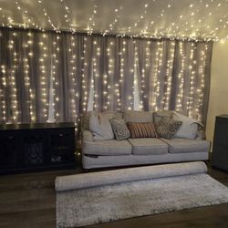 Moving Sale Couch TV Stand Rug Island Hutch Cabinet