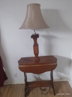 Vintage Wood Drop-Leaf Side Table