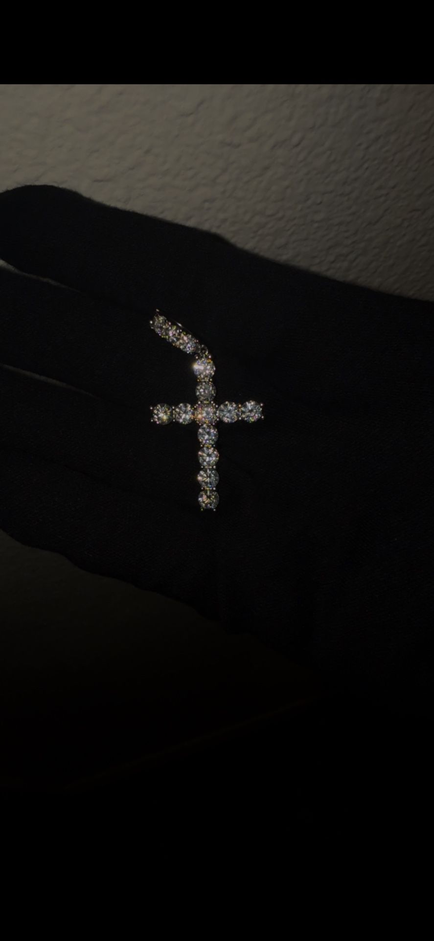 Tennis Chain Cross Pendant