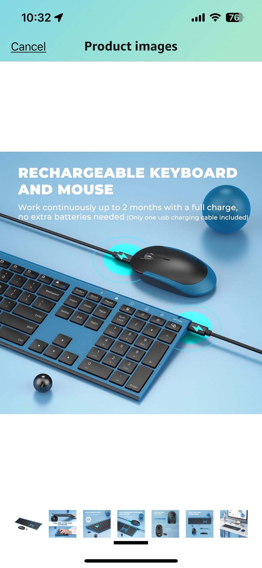 Wireless Keyboard And Mouse Rechargeable 