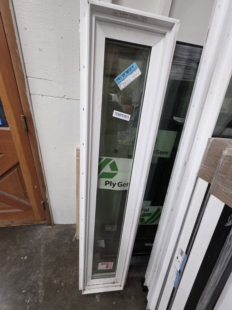Vinyl Tempered White Window 11 1/2" X 59 1/2