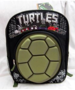 Ninja Turtles Large 16" Backpack Shell Pocket with 2 Main Compartments-New!