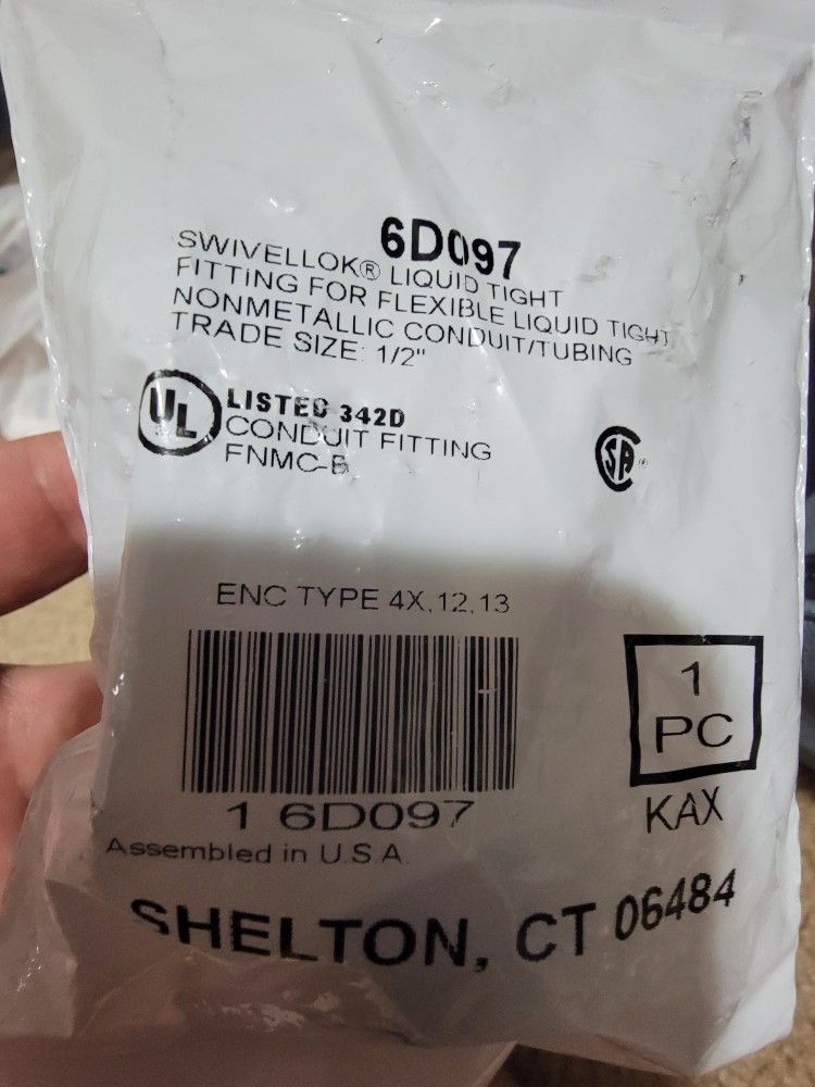 Swivellok Liquid Tight Fitting For Flexible Liquid Tight Nonmetallic Conduit/Tubing 