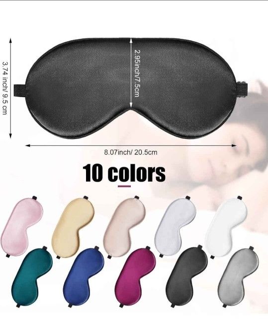 NEW! Silk Sleep Blackout Eye Masks w/ Adjustable Strap ($3 Each) See below for current colors available