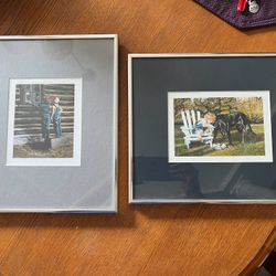Two Framed Tammy Laye Art Prints - Rustic Children & Black Lab Scenes