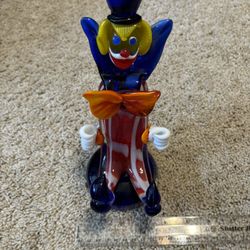 Blown glass dish holder Murano clown 
