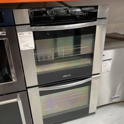 Dacor Stainless Steel 30” Double Wall Oven In Black Glass