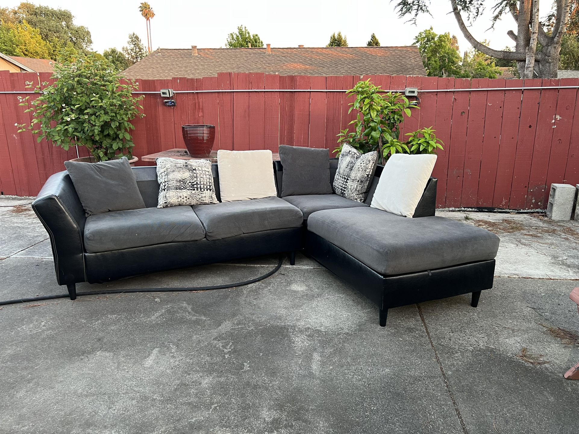 Grey & Black Couch
