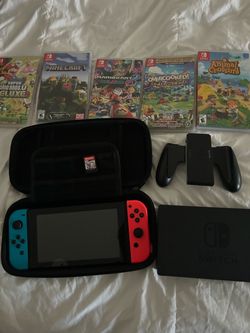 Nintendo switch w/ games & case