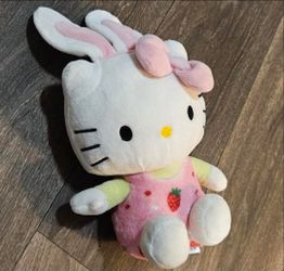Sanrio Hello Kitty Strawberry Easter Bunny Plush 8" Used $10